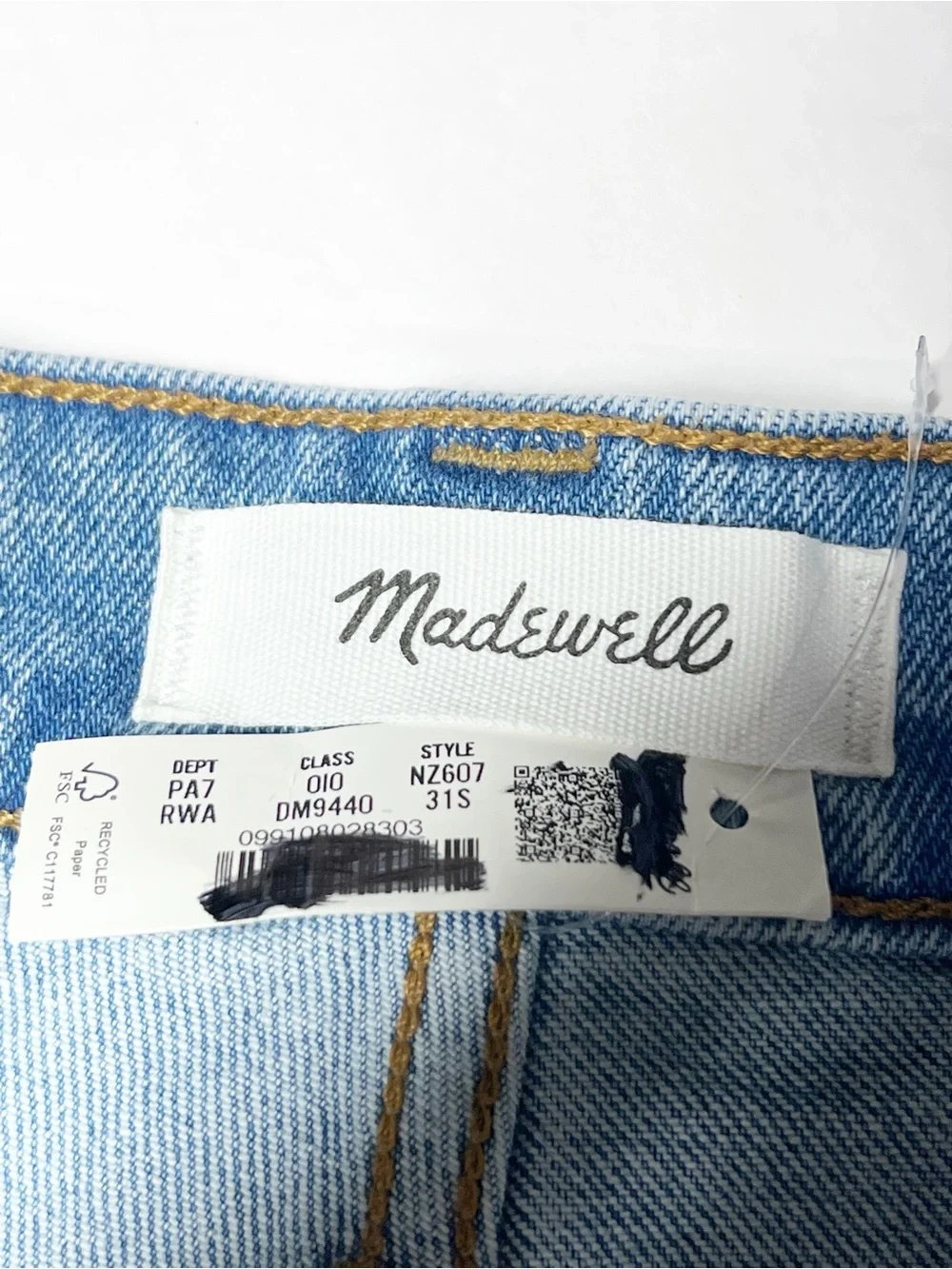 Madewell The Short Perfect Vintage Jean Raebrook Wash Comfort Stretch Sz 31 NWT
